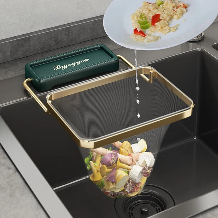 Sink Filter Rack Kitchen Foldable Sink Strainer Mesh Bag Stand